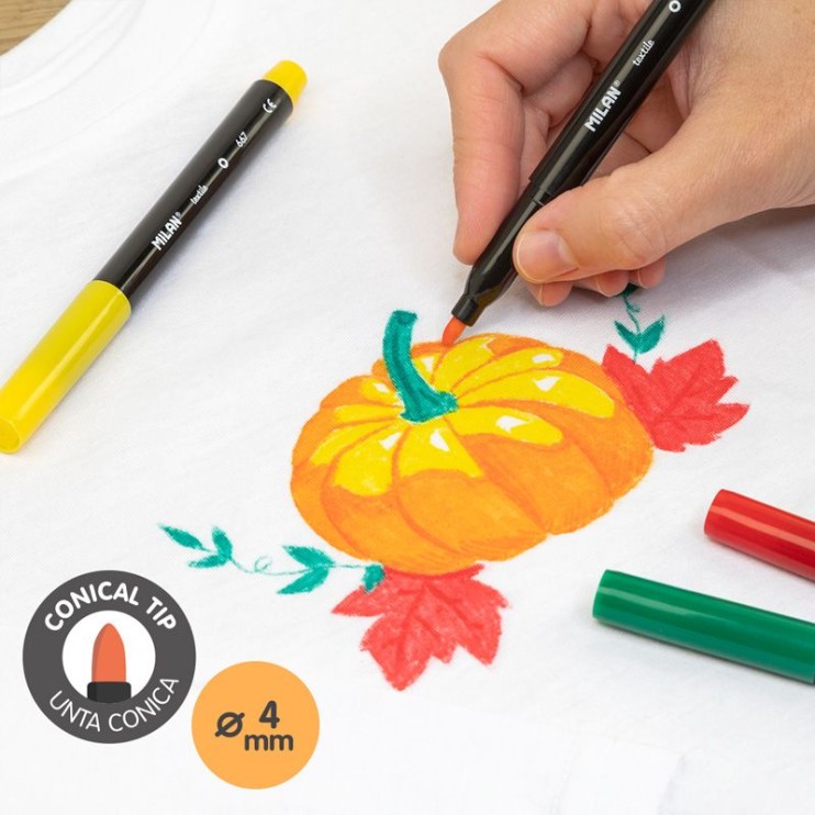 Набор фломастеров для ткани "Milan" 6 цветов в картонной упаковке