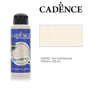 Краска акриловая Cadence "Hybrid Glitter" 120мл №HSG02 чистый белый с серебристыми блестками