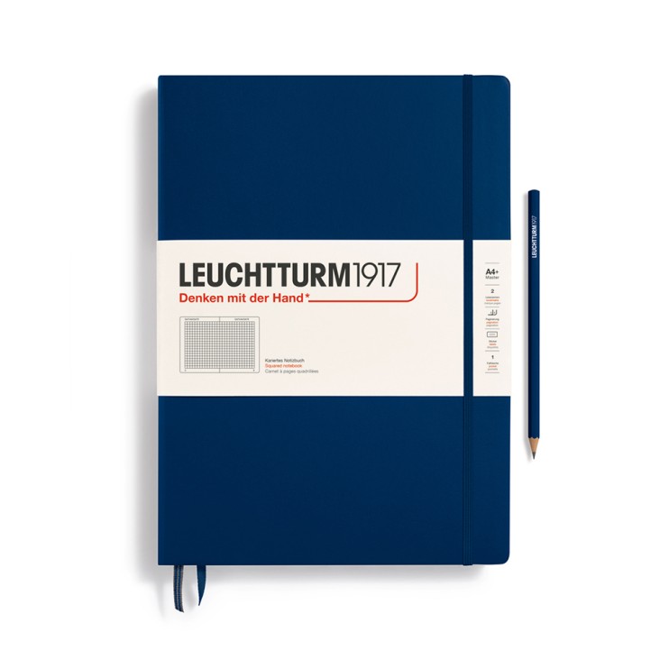 Блокнот в клетку Leuchtturm1917 "Master" A4+, 117л,100гр/м², твердая обложка,Синий Неви (359868)