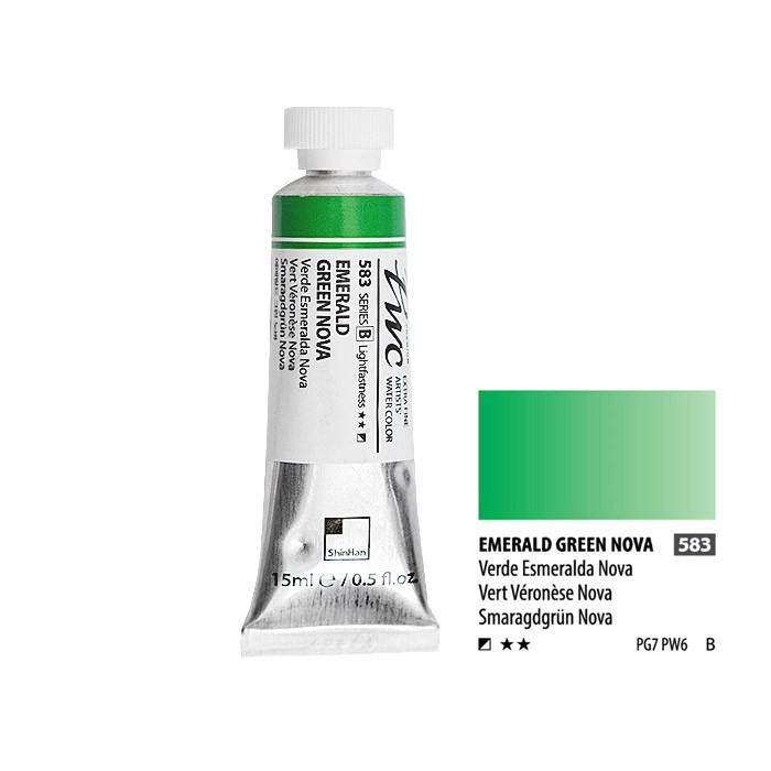 Краска акварельная SH "PWC" №583 (B) зеленый изумрудный / туба 15мл