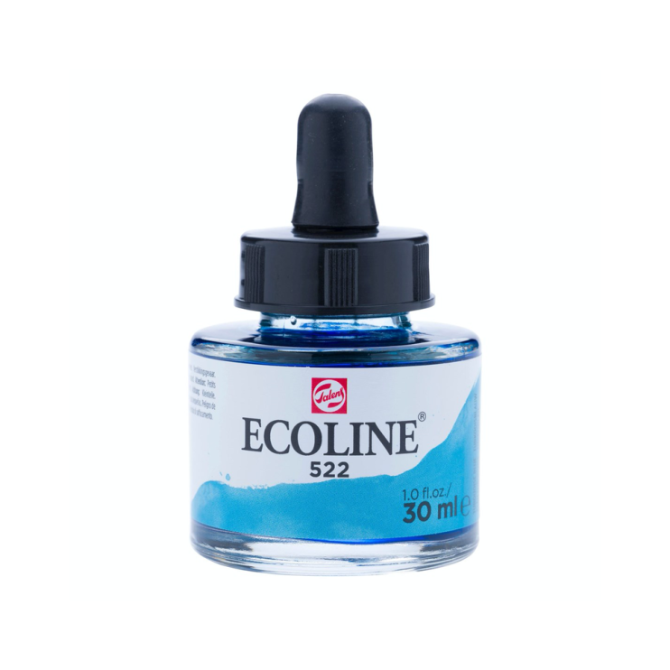 Акварель жидкая "Ecoline" №522 Синий бирюзовый, 30 мл