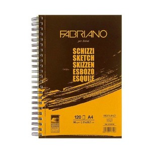Альбом для эскизов на спирали Fabriano "Schizzi" А4, 120л, 90гр/м², мелкозернистая (52129766)