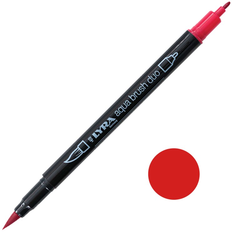 Аква маркер Lyra Aqua Brush Duo двухсторонний, №022 Краплак красный темный