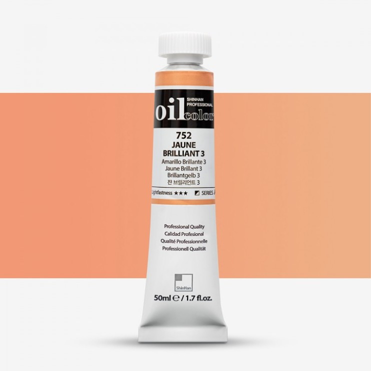 Краска масляная ShinHan "Professional" №752 Желтый бриллиантовый 3, туба 50мл