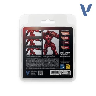 Набор из 4 красок Vallejo "True Metallic Metal" оттенки: Ruby Red