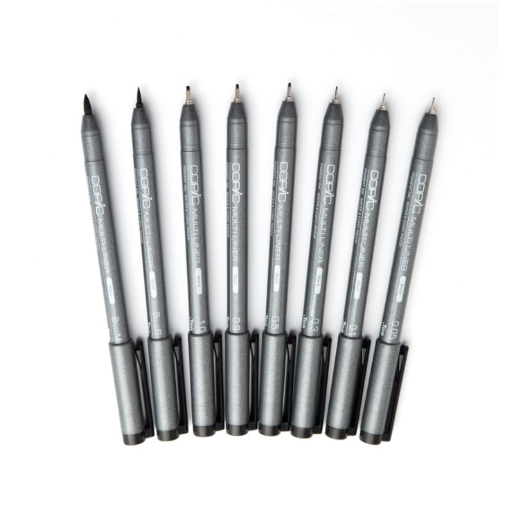 Набор капиллярных ручек COPIC "Multiliner" 8 штук в пластиковом пенале