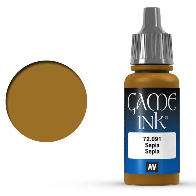 Полупрозрачная краска для моделизма Vallejo "Game Color INK" 72.091 Sepia