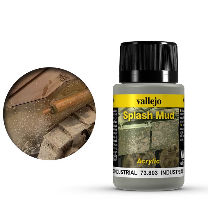 Краска для сборных моделей Vallejo, серия "Weathering Effects", цвет 73.803 Industrial Splash Mud (Брызги грязи индустриальные)
