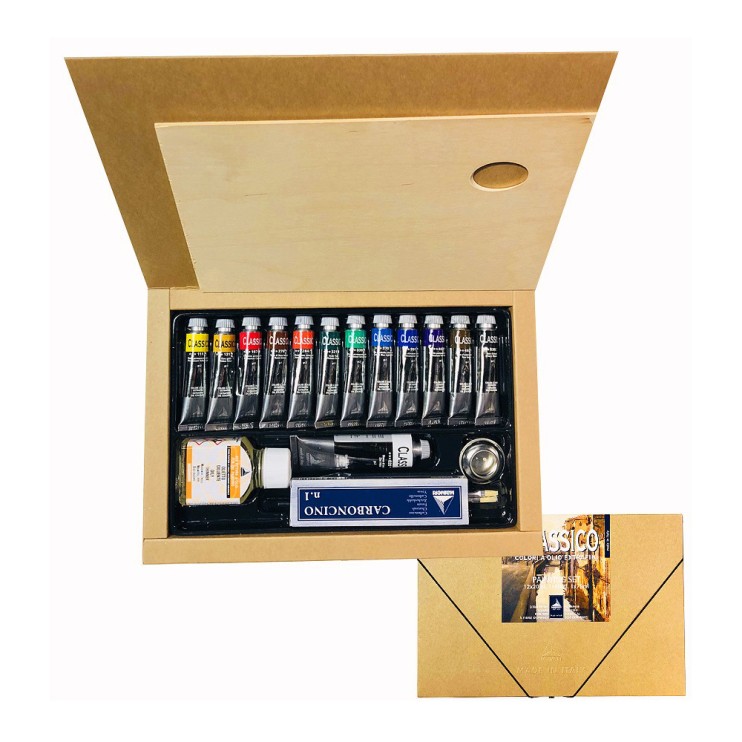 Набор масляных красок Maimeri "Classico" 12 тюбиков + аксессуары (0398060)