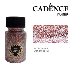 Глиттер в банке Cadence "Glitter Powder" 45мл, №15 красный/серебро