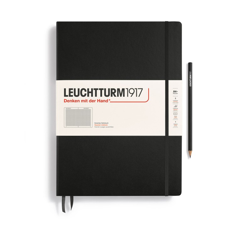 Блокнот в клетку Leuchtturm1917 "Master" A4+, 117л,100гр/м², твердая обложка,Черный (307959)