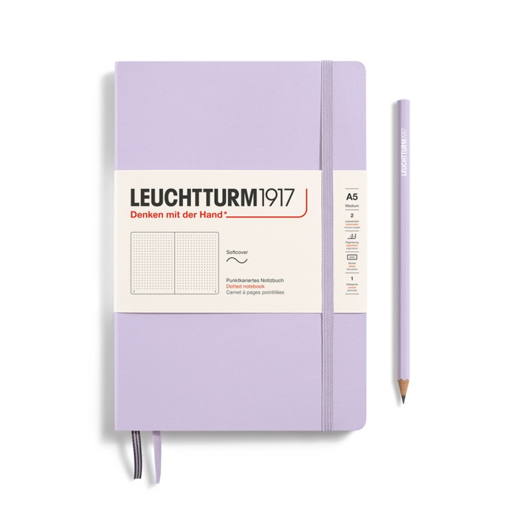Блокнот в точку Leuchtturm1917 "Medium" A5, 61л, 80гр/м², мягкая обложка,Сиреневый (365497)