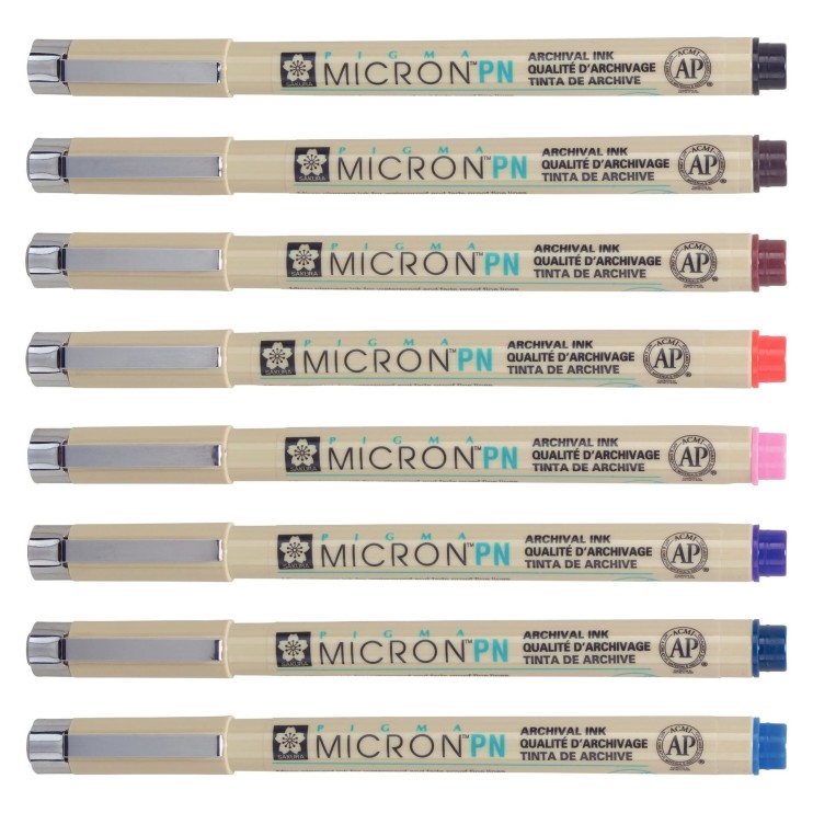 Набор капиллярных ручек Pigma Micron "PN" 8 штук, цветные