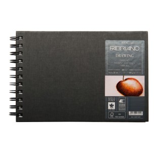 Блокнот для зарисовок на спирали Fabriano "Drawing book" 14,8x21см, 60л, 160гр/м²,мелкозернистая (43211421)