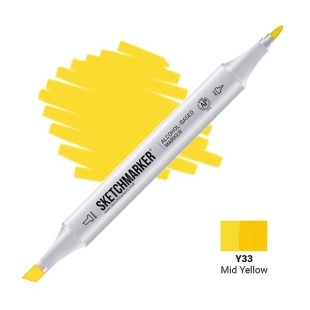 Маркер двусторонний Sketchmarker "Classic" Y33 Средний желтый