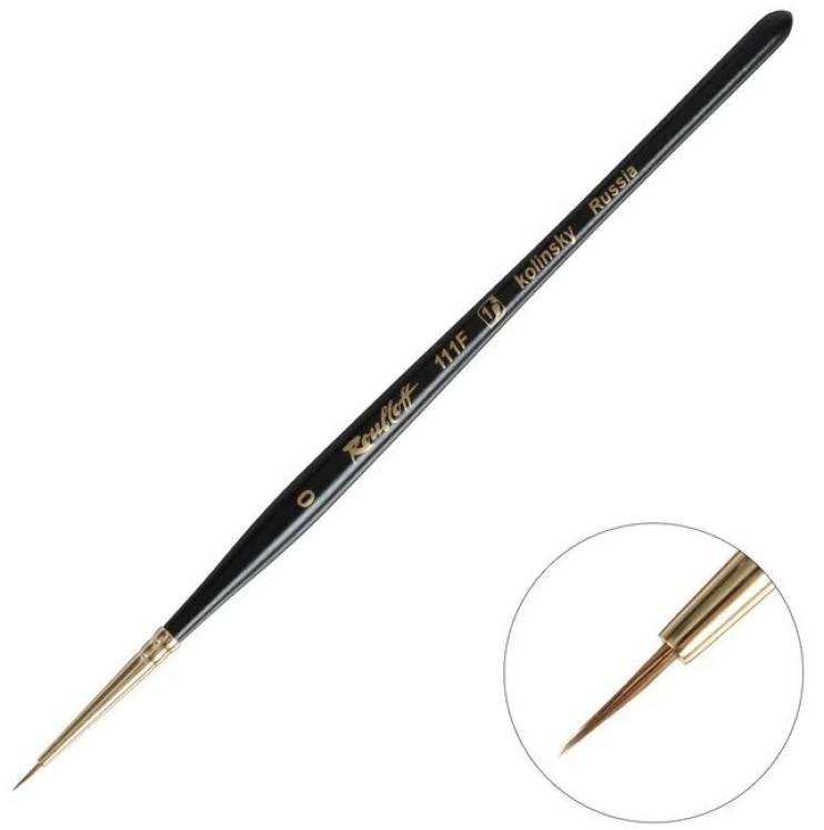 Колонок круглый "Series 111F" №0 с укороченной вставкой на короткой ручке