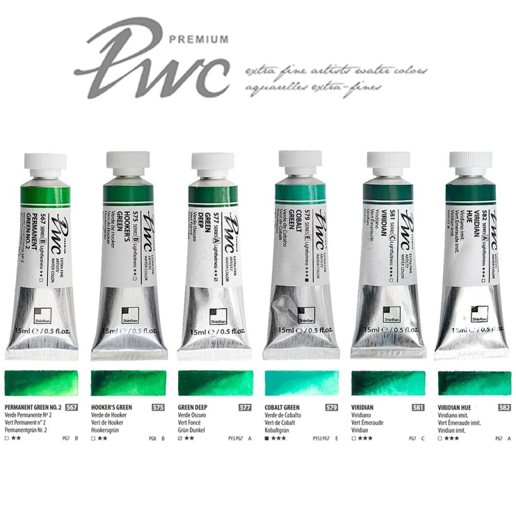 Краска акварельная SH "PWC" 6 туб (№567, 575, 577, 579, 581, 582) по 15мл