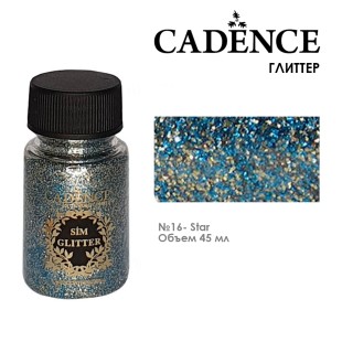 Глиттер в банке Cadence "Glitter Powder" 45мл, №16 желтый/темно-синий
