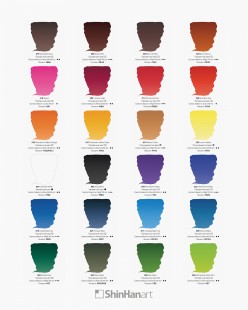 Набор акварельных красок Shinhan PWC 24 тубы по 15мл в картонной упаковке