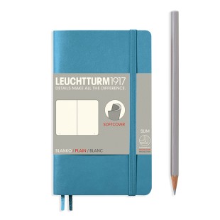 Блокнот без линовки Leuchtturm1917 "Pocket" A6, 61л, 80гр/м² ,мягкая обложка,Синий Нордический