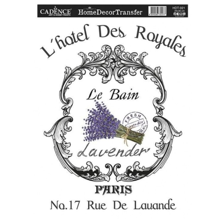 Трансфер 25х35см, HDT021 лаванда Париж