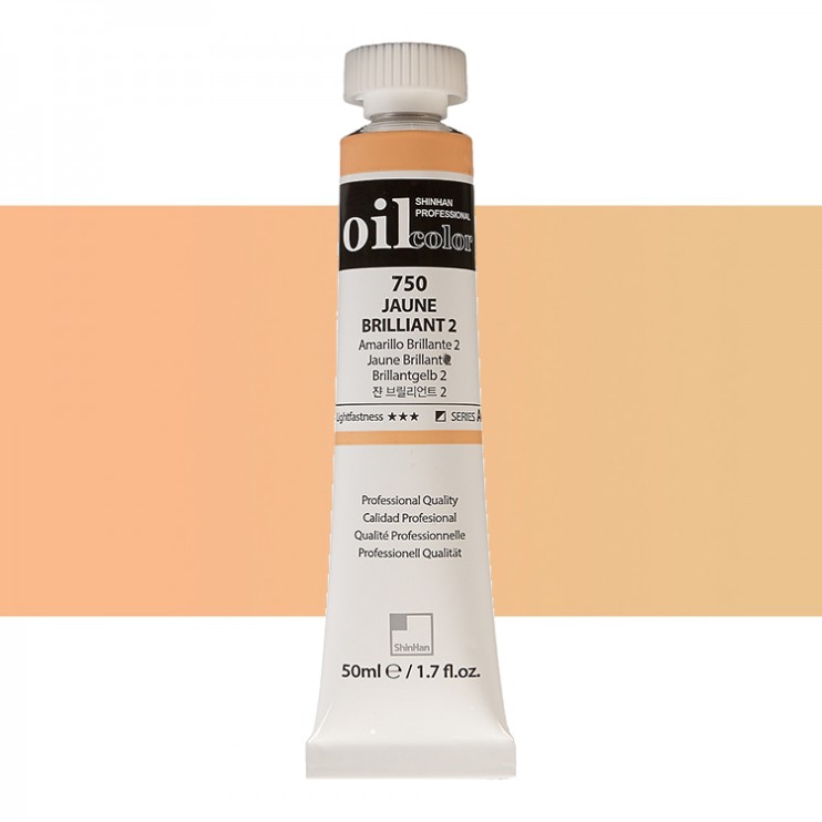 Краска масляная ShinHan "Professional" №750 Желтый бриллиантовый 2, туба 50мл