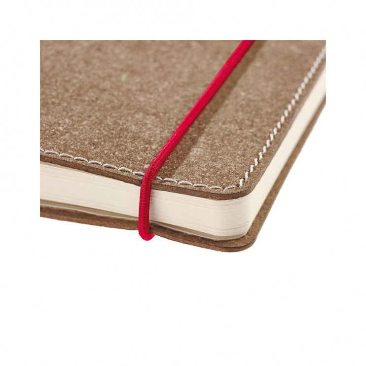 Блокнот на резинке SenseBook "Red Rubber" в линейку M 14x21см , 80л , 80гр/м² (композиционная кожа)