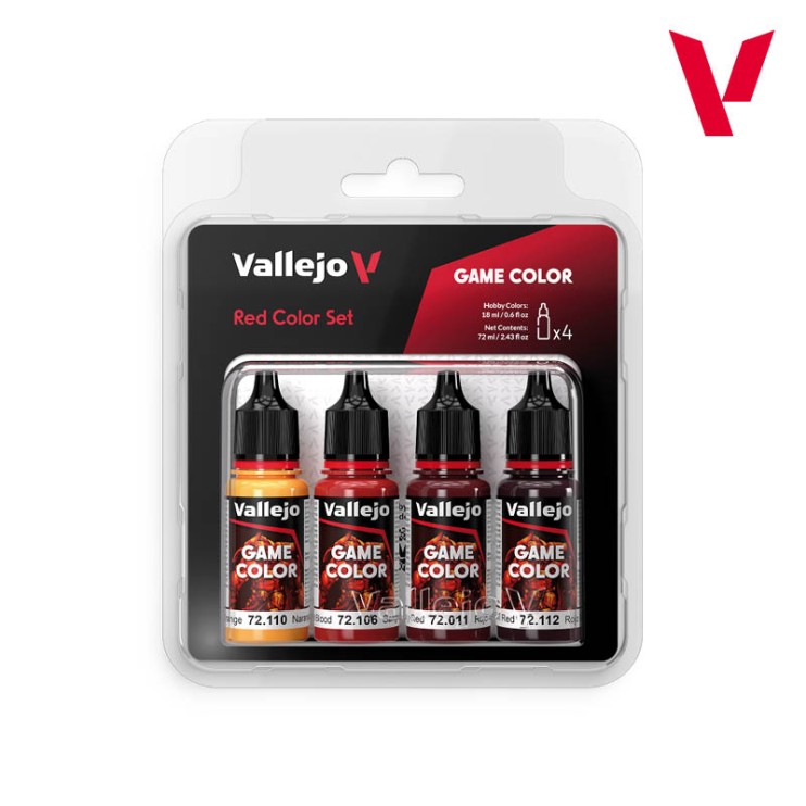Набор 4 краски Vallejo Game Color "Red" для моделизма