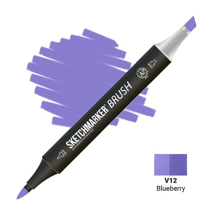 Маркер SketchMarker "Brush" V12 Голубика