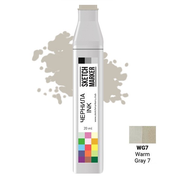 Чернила спиртовые Sketchmarker WG7 Теплый серый 7, 20 мл