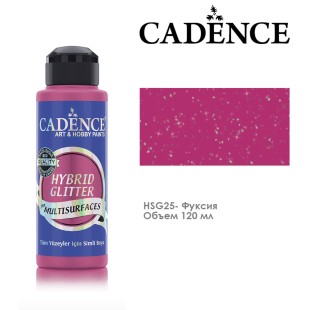 Краска акриловая Cadence "Hybrid Glitter" 120мл №HSG25 фуксия с серебристыми блестками