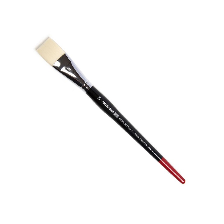 Кисть для рисования синтетика жесткая плоская Royal Talens "Amsterdam 352" №24 на короткой ручке