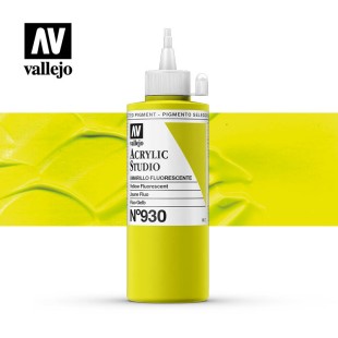Акриловая краска Vallejo "Studio" #930 Fluorescent Yellow (Желтый флюоресцентный), 200мл