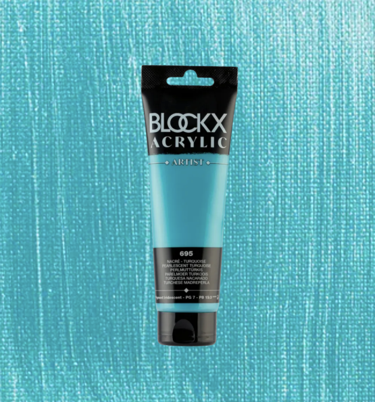Акрил Blockx Artist №695 Pearlescent turquoise/ Зеленый перламутр, 120мл