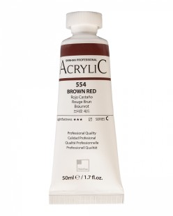Краска акриловая ShinHan "Professional" №554 Коричнево-красный, туба 50мл 