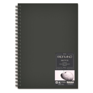 Блокнот для зарисовок на спирали Fabriano "Sketch Book" 21x29,7см, 80л, 110гр/м²,мелкозернистая (28021550)