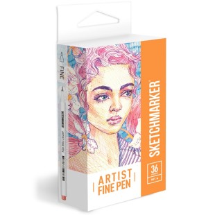 Набор капиллярных ручек Sketchmarker "Artist fine pen" 36 цветов, Set A