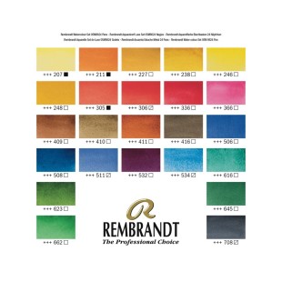 Набор акварельных красок "Rembrandt" 24 кюветы в металлическом пенале