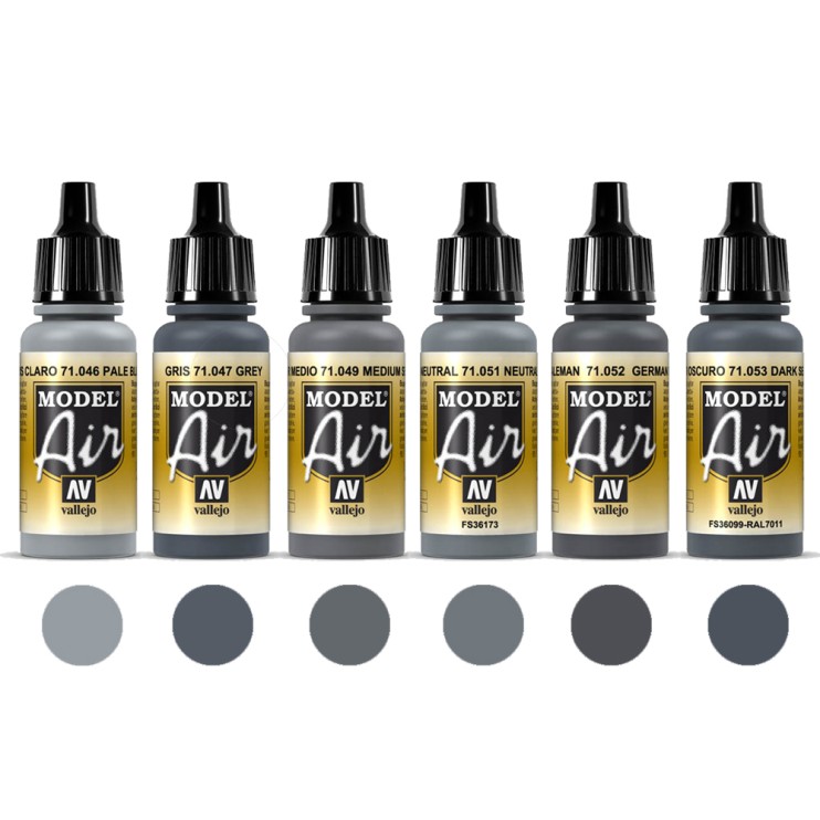 6 красок "Model Air" №046, 047, 049, 051, 052, 053