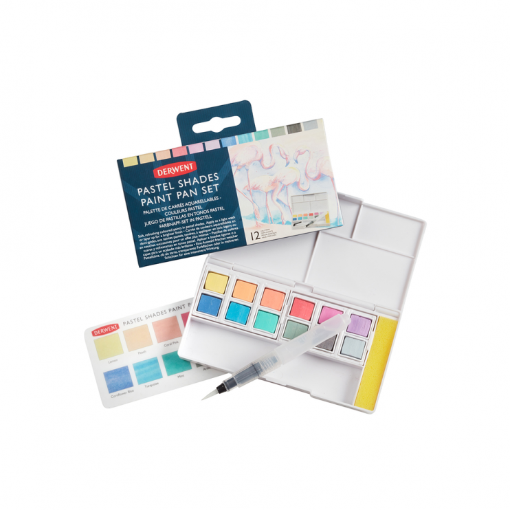 Набор чернильных блоков Derwent "Pastel Shades" 12 штук в пластиковой упаковке (2305865)