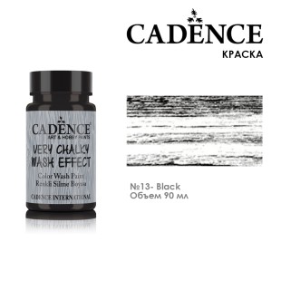 Меловая краска на водной основе Cadence "Wash Effect" №13 Black, 90мл (WSH13)