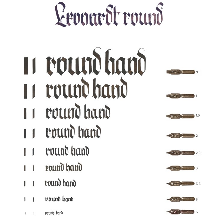 Набор из 3 перьев "Leonardt Round Hand" №1,5, №2,5, №3,5