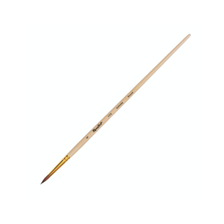 Кисть колонок круглая "1112" №5 длинная ручка