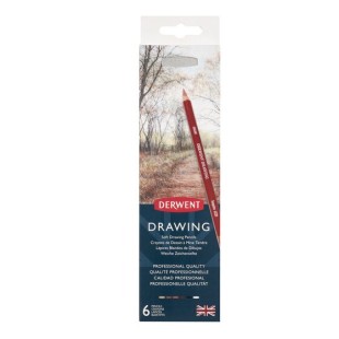 Цветные карандаши Derwent "Drawing" 6 цветов в металлической упаковке