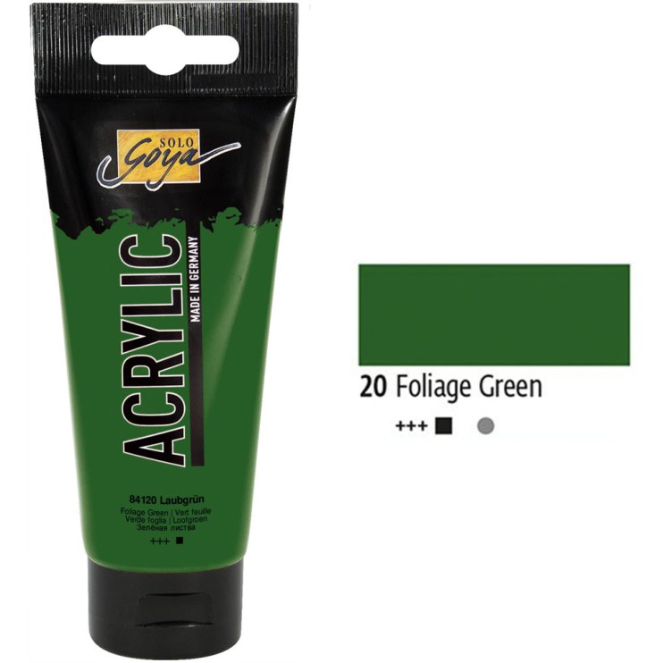 Краска акриловая Solo Goya "Acryl" №20 Зеленая листва, 100мл.