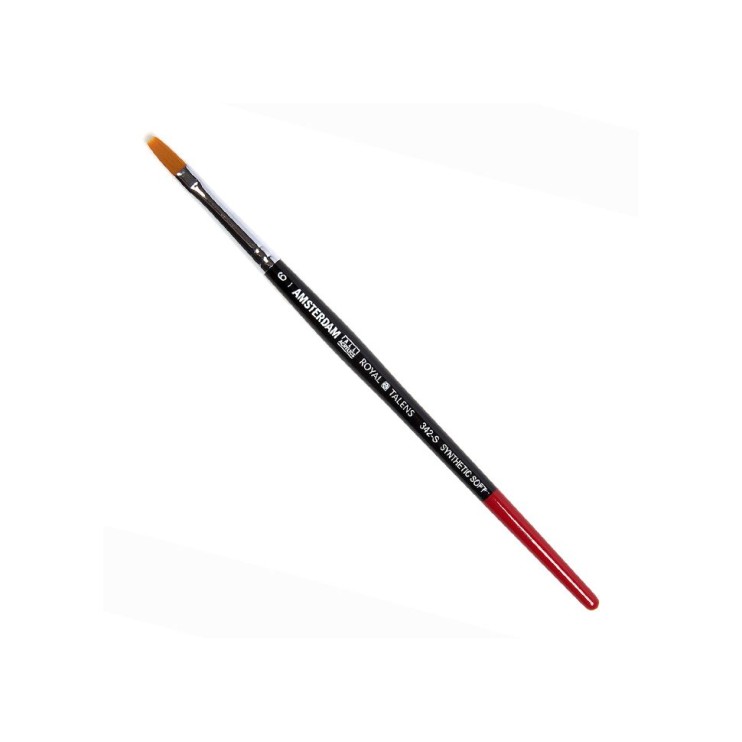 Кисть синтетика мягкая плоская "Amsterdam 342S" №6 на короткой ручке