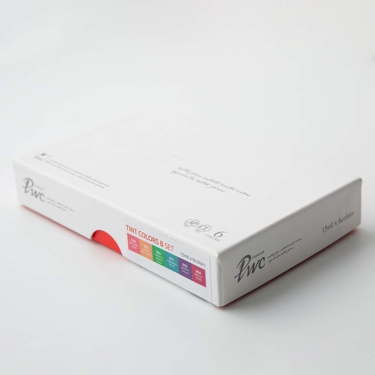Набор акварельных красок Shinhan PWC "Tint B" 6 туб по 15мл в картонной упаковке