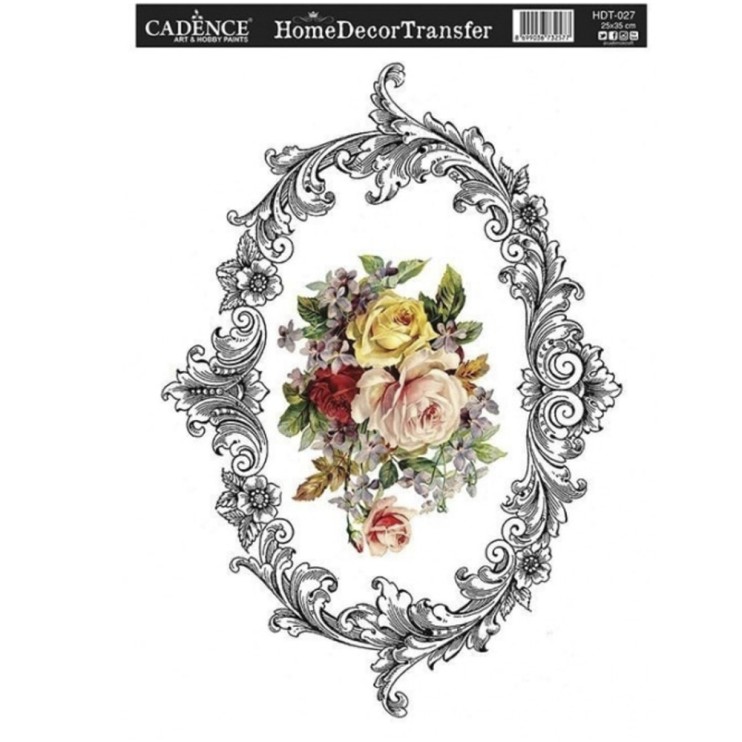 Трансфер 25х35см, HDT027 рамка цветы