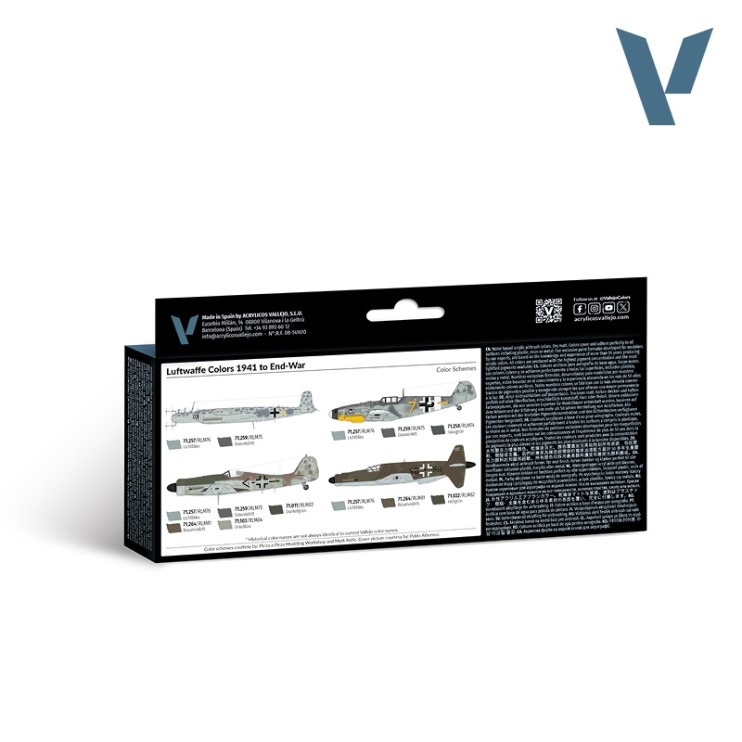 Набор 8 красок Model Air 71.166 "Luftwaffe colors 1941 to end-war"
