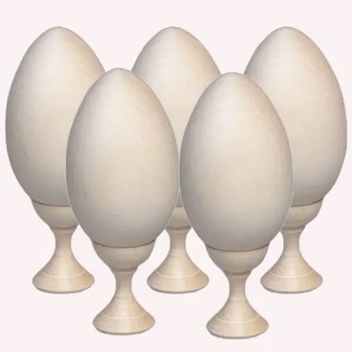 Заготовка деревянная "Яйцо на подставке" малое, 6*4.5 см (5 штук)